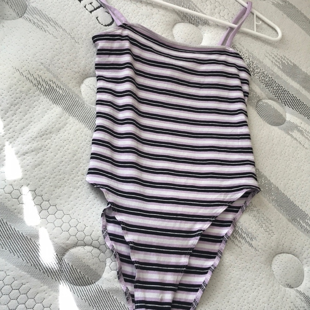 Black & purple bodysuit